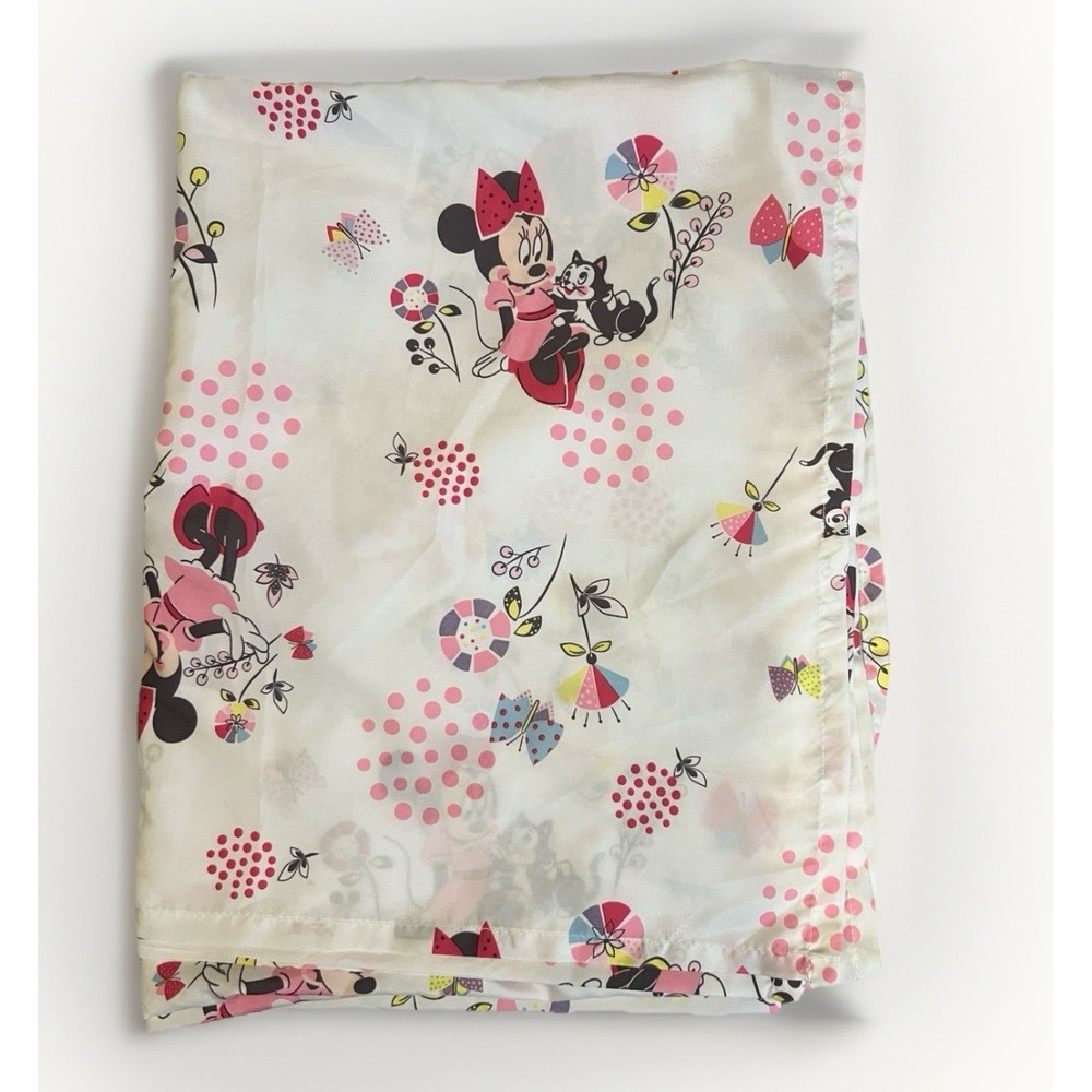 Disney Minnie Mouse Flower‎ Garden Flat Sheet For Toddler Bed White Pink